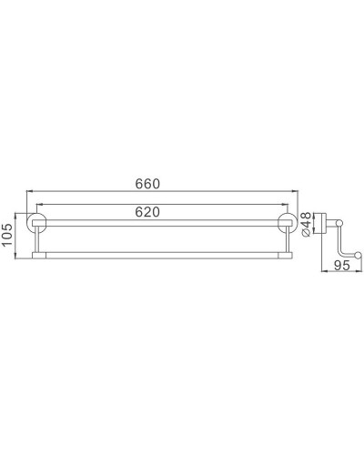 Полотенцедержатель Haiba HB1709 двойной Хром