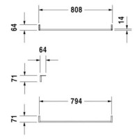 Полотенцедержатель фронтальный 80,8 см Duravit 0030361000
