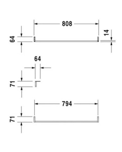 Полотенцедержатель фронтальный 80,8 см Duravit 0030361000