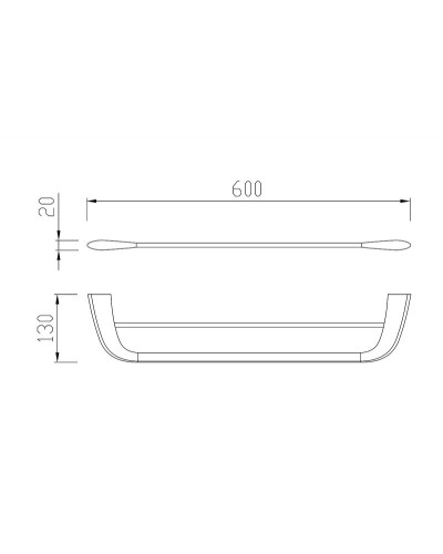Полотенцедержатель двойной 60 см CEZARES LINER-THD-60-GM