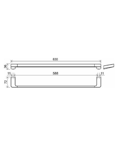 Полотенцедержатель Ravak 10° X07P561 Черный матовый