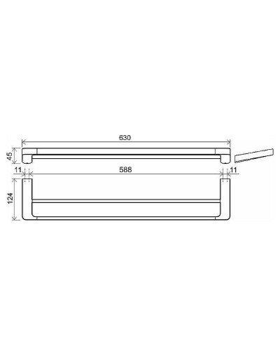 Полотенцедержатель Ravak 10° X07P562 двойной Черный матовый