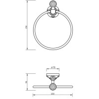 Кольцо для полотенец Migliore Cristalia 16805 Хром с кристаллом Swarovski