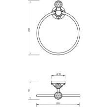 Кольцо для полотенец Migliore Cristalia 16805 Хром с кристаллом Swarovski