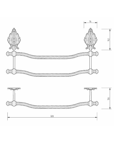 Полотенцедержатель Migliore Elisabetta 17040 двойной Хром