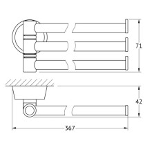 Полотенцедержатель 36,7 см FBS Vizovice VIZ 045