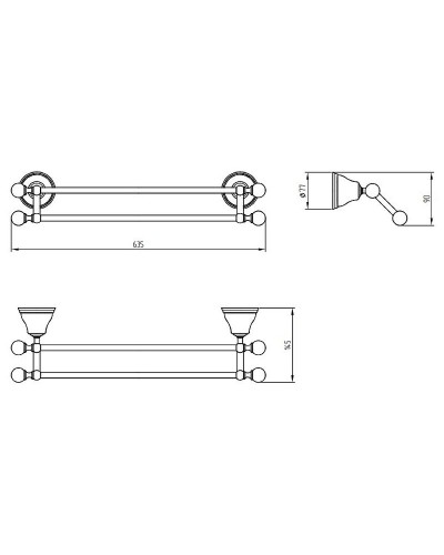Полотенцедержатель Migliore Provance 17668 двойной Хром