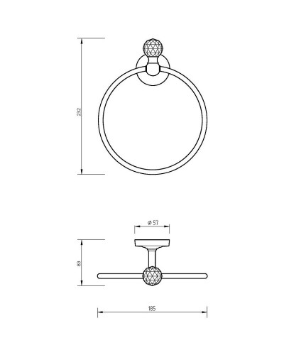 Кольцо для полотенец Migliore Amerida 16581 Хром с кристаллом Swarovski