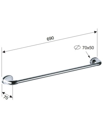Полотенцедержатель 69 см Remer Serie 900 NV30CR