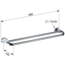 Полотенцедержатель 69 см Remer Serie 900 NV33CR