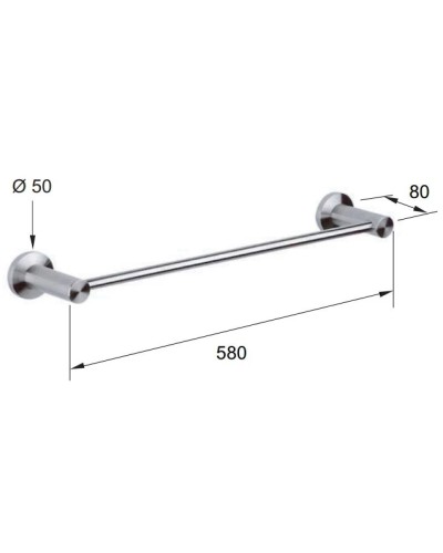 Полотенцедержатель 58 см Remer Minimal Inox MI30INOXCR