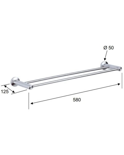 Полотенцедержатель 58 см Remer Minimal Inox MI33INOXCR