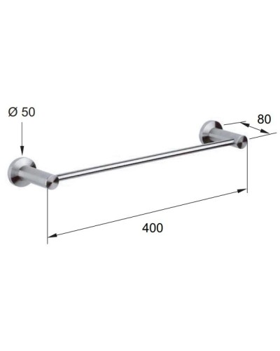 Полотенцедержатель 40 см Remer Minimal Inox MI40INOXCR