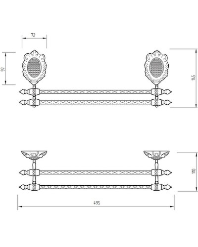 Полотенцедержатель Migliore Cleopatra 16672 двойной Хром