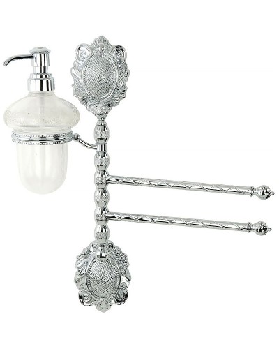 Полотенцедержатель с дозатором для жидкого мыла Migliore Cleopatra 16674 поворотный Хром