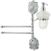 Полотенцедержатель с дозатором для жидкого мыла Migliore Cleopatra 16674 поворотный Хром