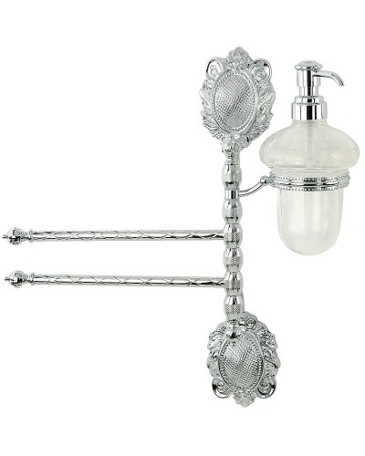 Полотенцедержатель с дозатором для жидкого мыла Migliore Cleopatra 16674 поворотный Хром