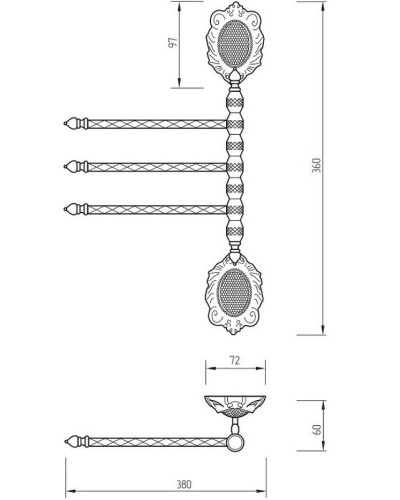 Полотенцедержатель Migliore Cleopatra 16673 поворотный Хром