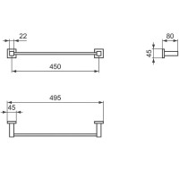 Полотенцедержатель Ideal Standard IOM Square E2196AA Хром