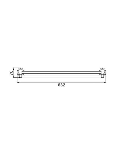 Полотенцедержатель Frap F15 F1509 двойной Хром