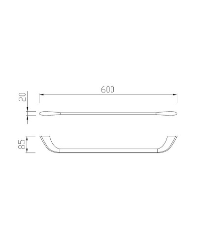 Полотенцедержатель 60 см CEZARES LINER-TH-60-GM
