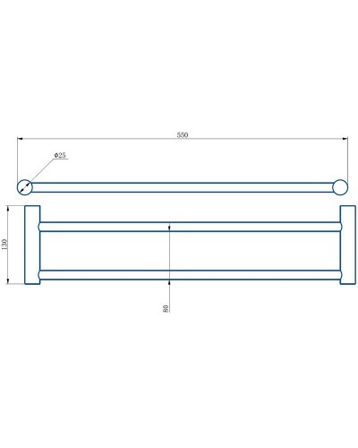 Полотенцедержатель Haiba HB8409-7 двойной Черный матовый