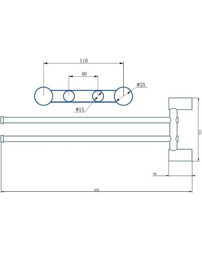 Полотенцедержатель Haiba HB8412-4 поворотный Бронза