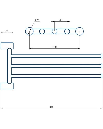 Полотенцедержатель Haiba HB8413-4 поворотный Бронза