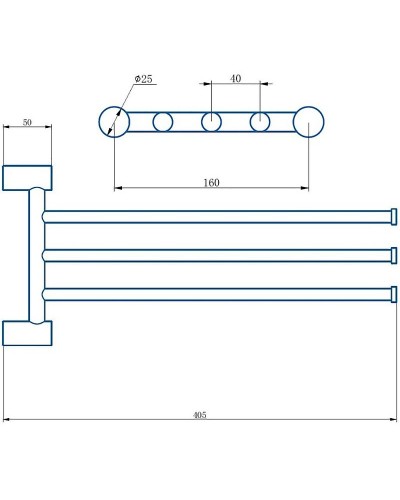 Полотенцедержатель Haiba HB8413-7 поворотный Черный матовый