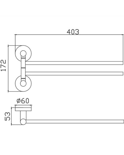 Полотенцедержатель Haiba HB8312 поворотный Нержавеющая сталь