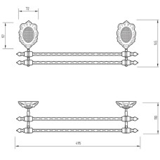 Полотенцедержатель Migliore Cleopatra 16701 двойной Золото