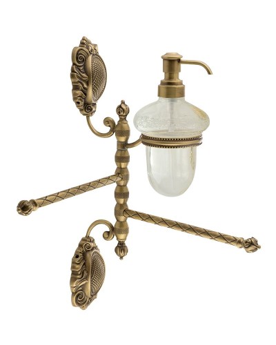 Полотенцедержатель с дозатором для жидкого мыла Migliore Cleopatra 16646 поворотный Бронза