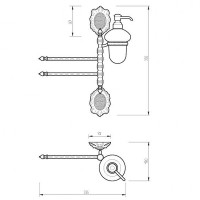 Полотенцедержатель с дозатором для жидкого мыла Migliore Cleopatra 16699 поворотный Золото