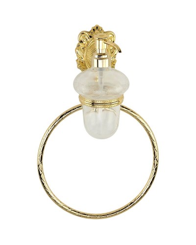 Дозатор для жидкого мыла с кольцом для полотенец Migliore Cleopatra 16683 Золото