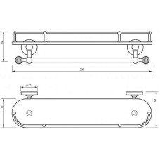Стеклянная полка Migliore Amerida 16602 Золото с кристаллами Swarovski