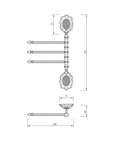 Полотенцедержатель Migliore Cleopatra 16700 поворотный Золото