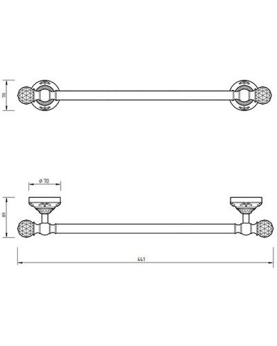 Полотенцедержатель Migliore Cristalia 16778 Бронза с кристаллами Swarovski