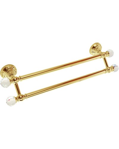 Полотенцедержатель Migliore Cristalia 16844 двойной Золото с кристаллами Swarovski