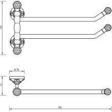 Полотенцедержатель Migliore Cristalia 16843 поворотный Золото с кристаллами Swarovski