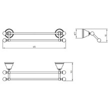 Полотенцедержатель Migliore Provance 17633 двойной Бронза