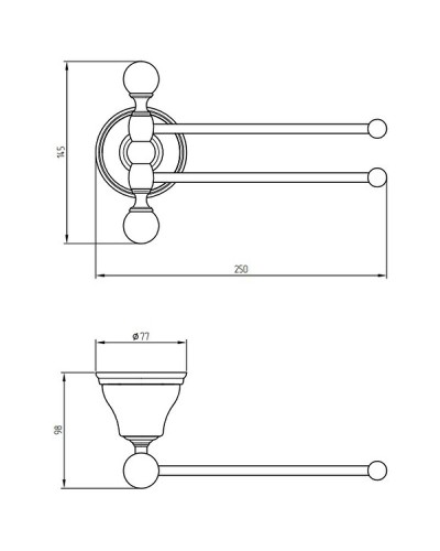 Полотенцедержатель Migliore Provance 17634 поворотный Бронза