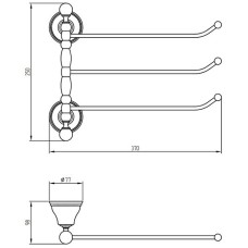 Полотенцедержатель Migliore Provance 17705 поворотный Золото