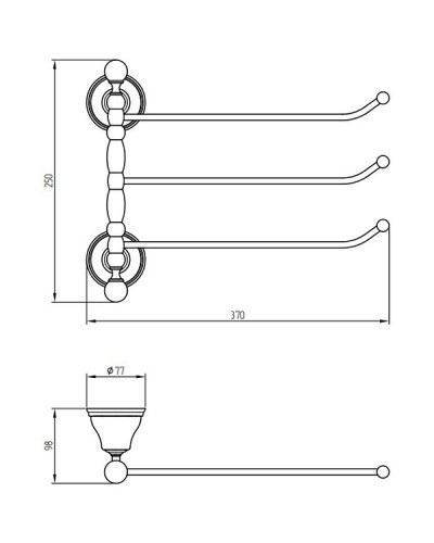 Полотенцедержатель Migliore Provance 17705 поворотный Золото
