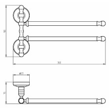Полотенцедержатель Migliore Mirella 17184 поворотный Бронза