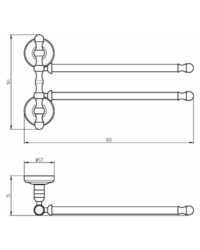Полотенцедержатель Migliore Mirella 17184 поворотный Бронза