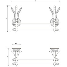 Полотенцедержатель Migliore Luxor 26134 двойной Золото