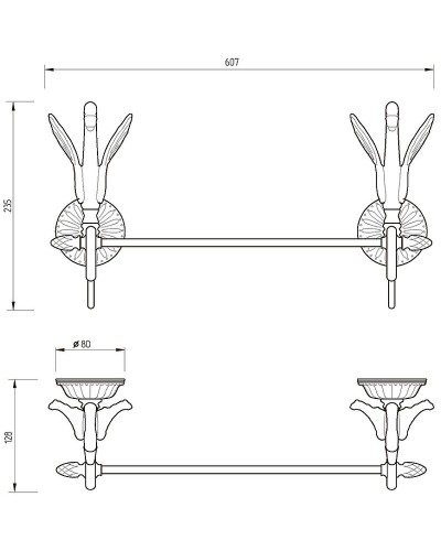 Полотенцедержатель Migliore Luxor 26132 Золото