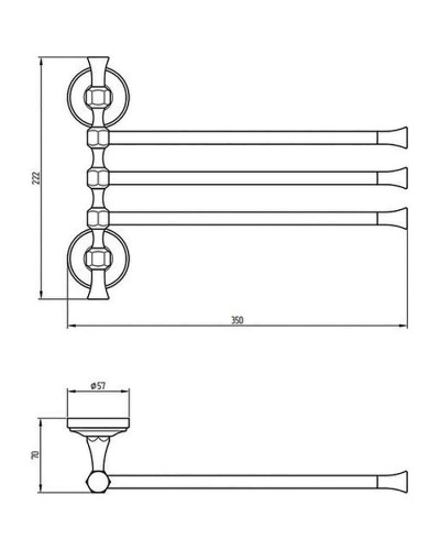 Полотенцедержатель Migliore Fortuna 27678 поворотный Золото