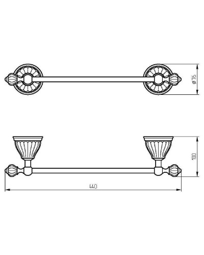 Полотенцедержатель Migliore Olivia 17531 Золото Белый