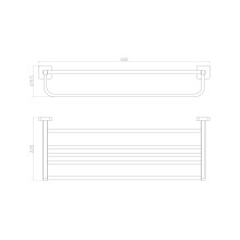 Полотенцедержатель с полкой WONZON & WOGHAND, Хром (WW-6681)